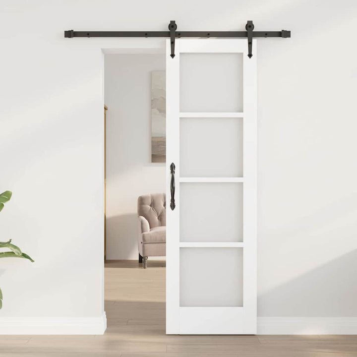 Skydedør ORKDAL Hvid 61 x 198,5 cm Massivt fyrretræ og glas