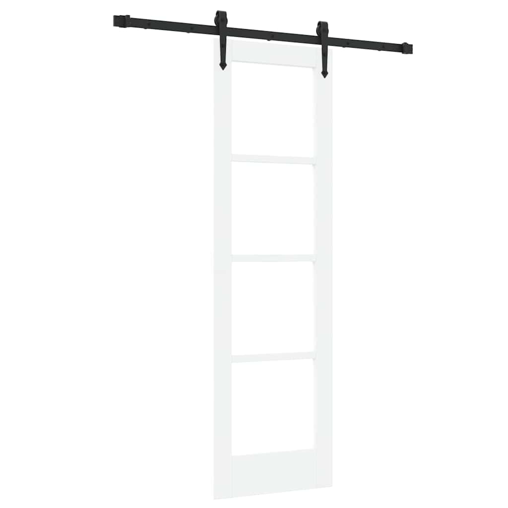 Skydedør ORKDAL Hvid 61 x 198,5 cm Massivt fyrretræ og glas