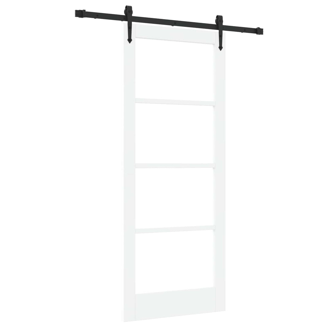 Skydedør ORKDAL Hvid 83 x 202 cm Massivt fyrretræ og glas