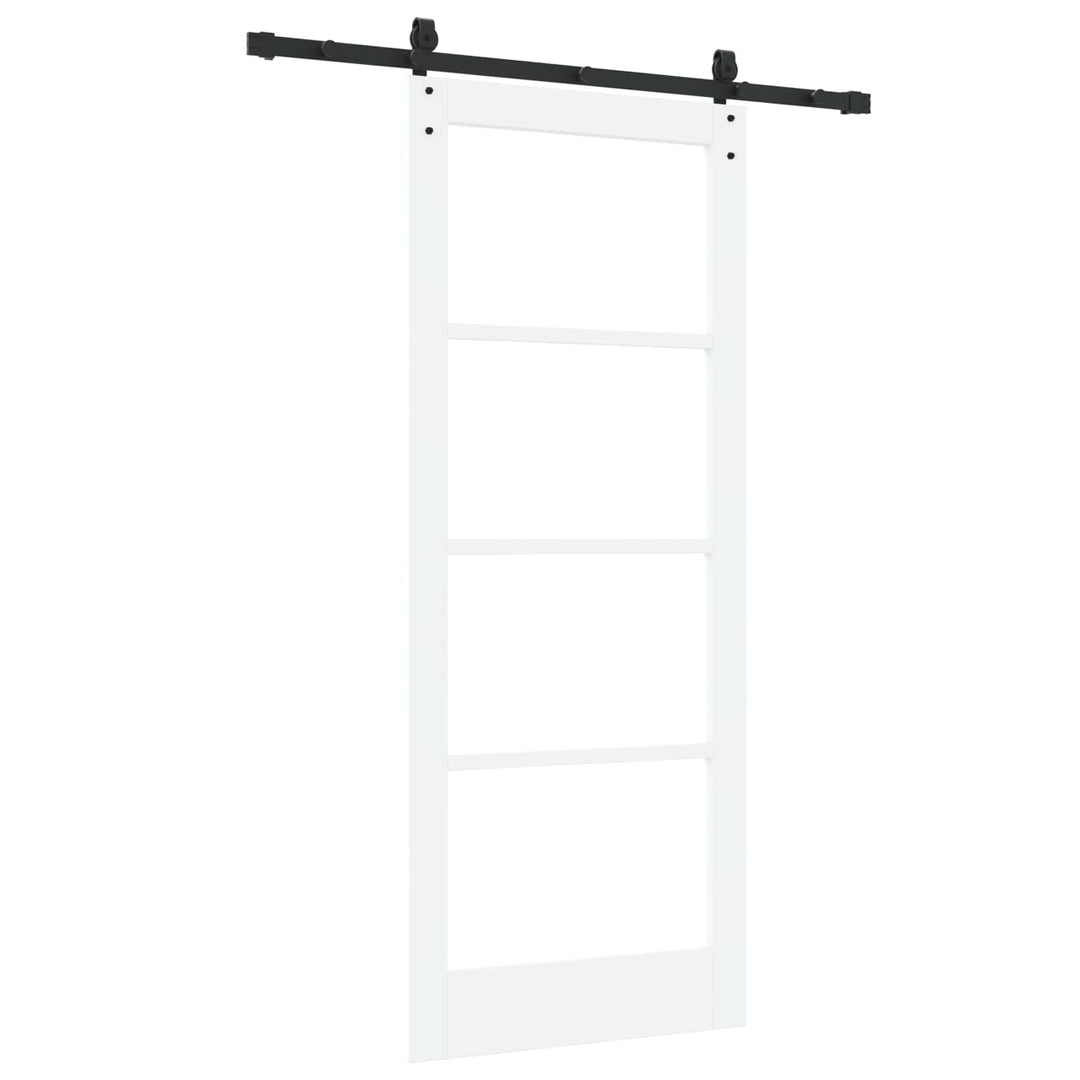 Skydedør ORKDAL Hvid 83 x 202 cm Massivt fyrretræ og glas