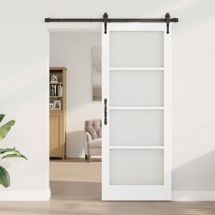 Skydedør ORKDAL Hvid 83 x 211 cm Massivt fyrretræ og glas