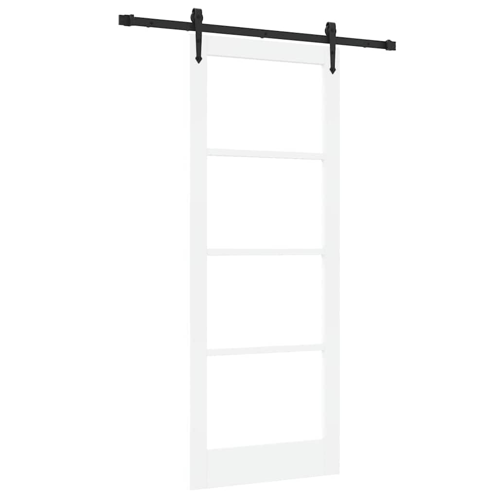 Skydedør ORKDAL Hvid 83 x 211 cm Massivt fyrretræ og glas