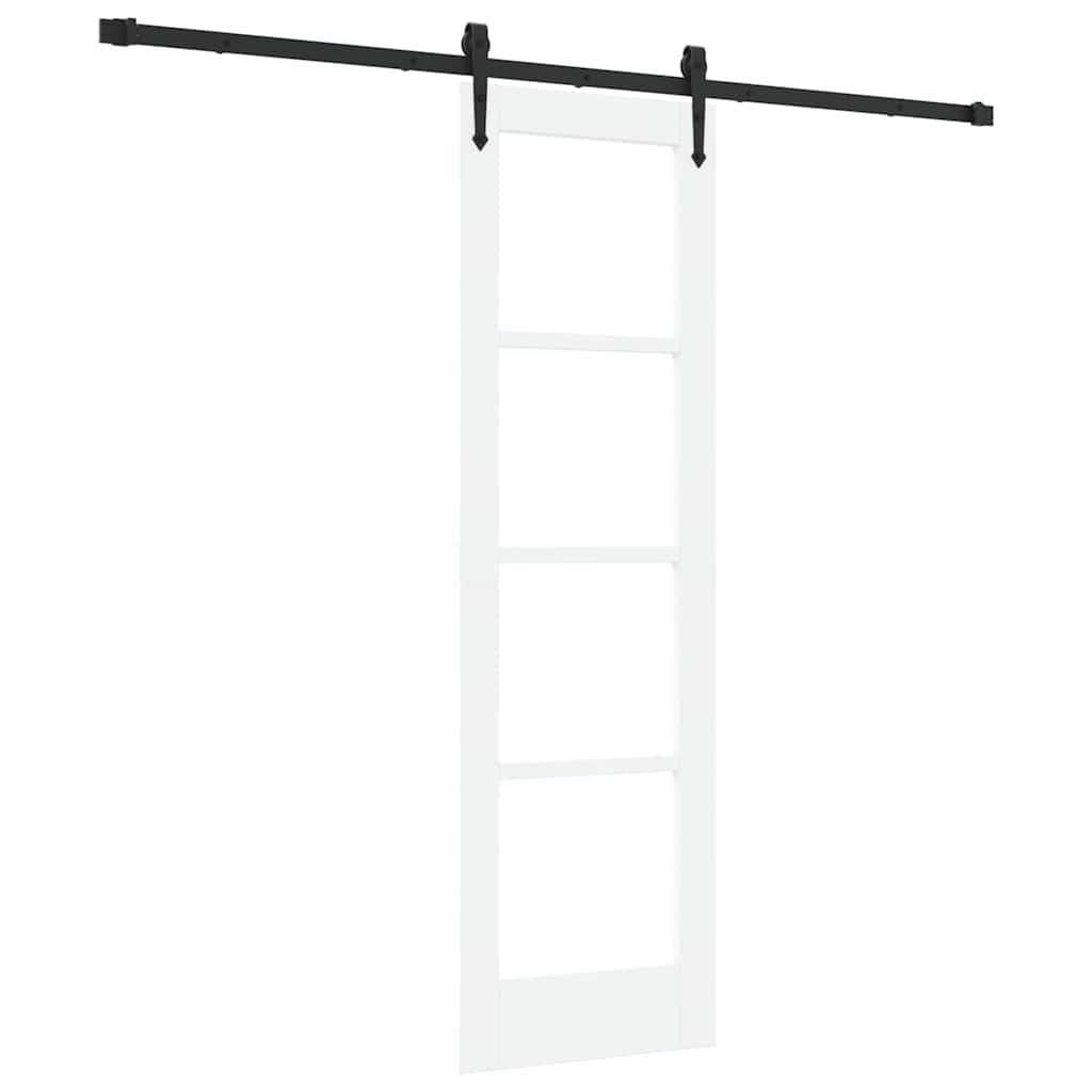 Skydedør ORKDAL Hvid 61 x 198,5 cm Massivt fyrretræ og glas