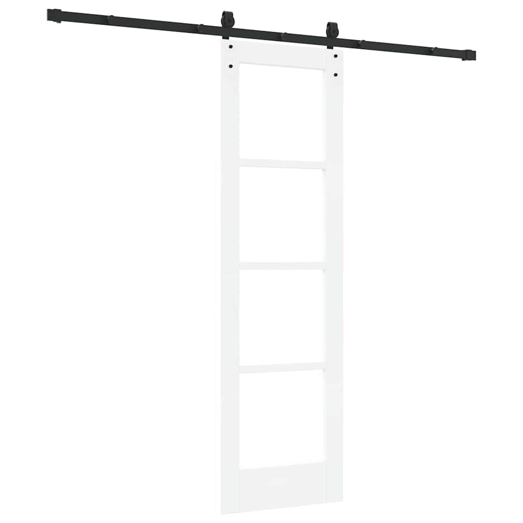 Skydedør ORKDAL Hvid 61 x 198,5 cm Massivt fyrretræ og glas