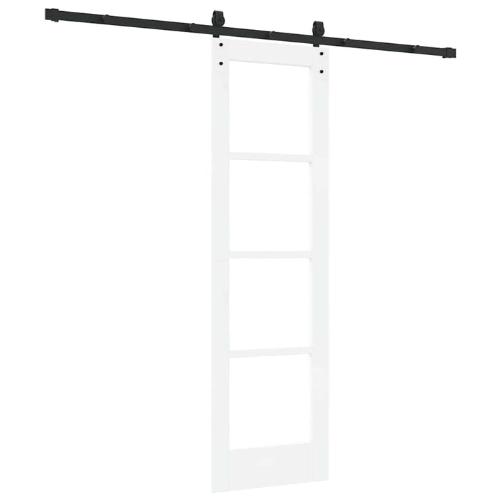 Skydedør ORKDAL Hvid 61 x 198,5 cm Massivt fyrretræ og glas
