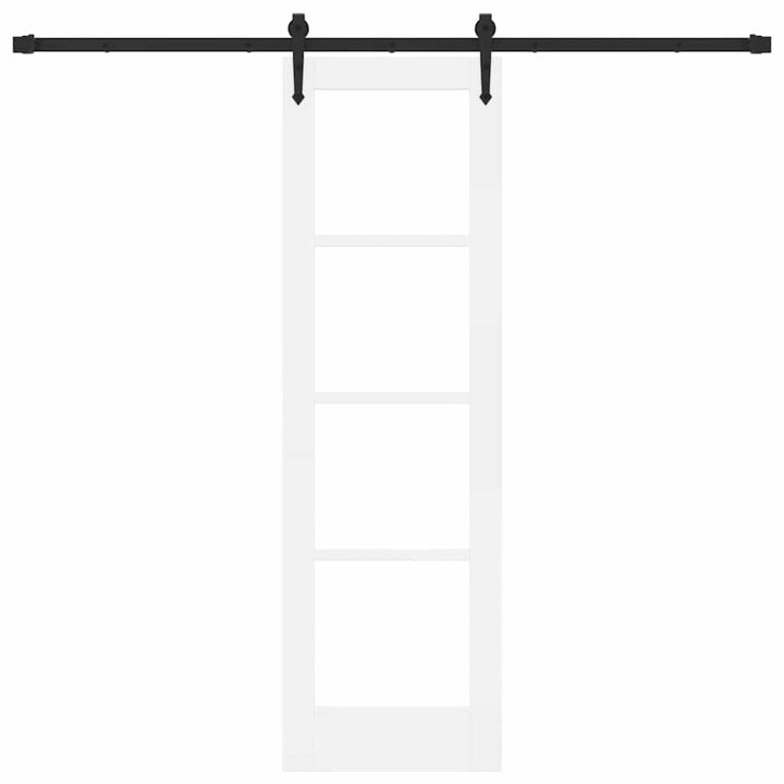 Skydedør ORKDAL Hvid 61 x 198,5 cm Massivt fyrretræ og glas