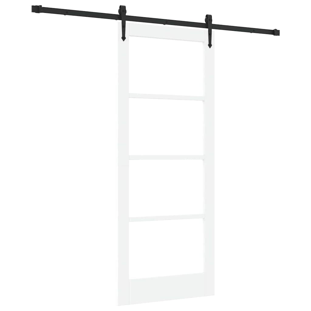 Skydedør ORKDAL Hvid 83 x 202 cm Massivt fyrretræ og glas