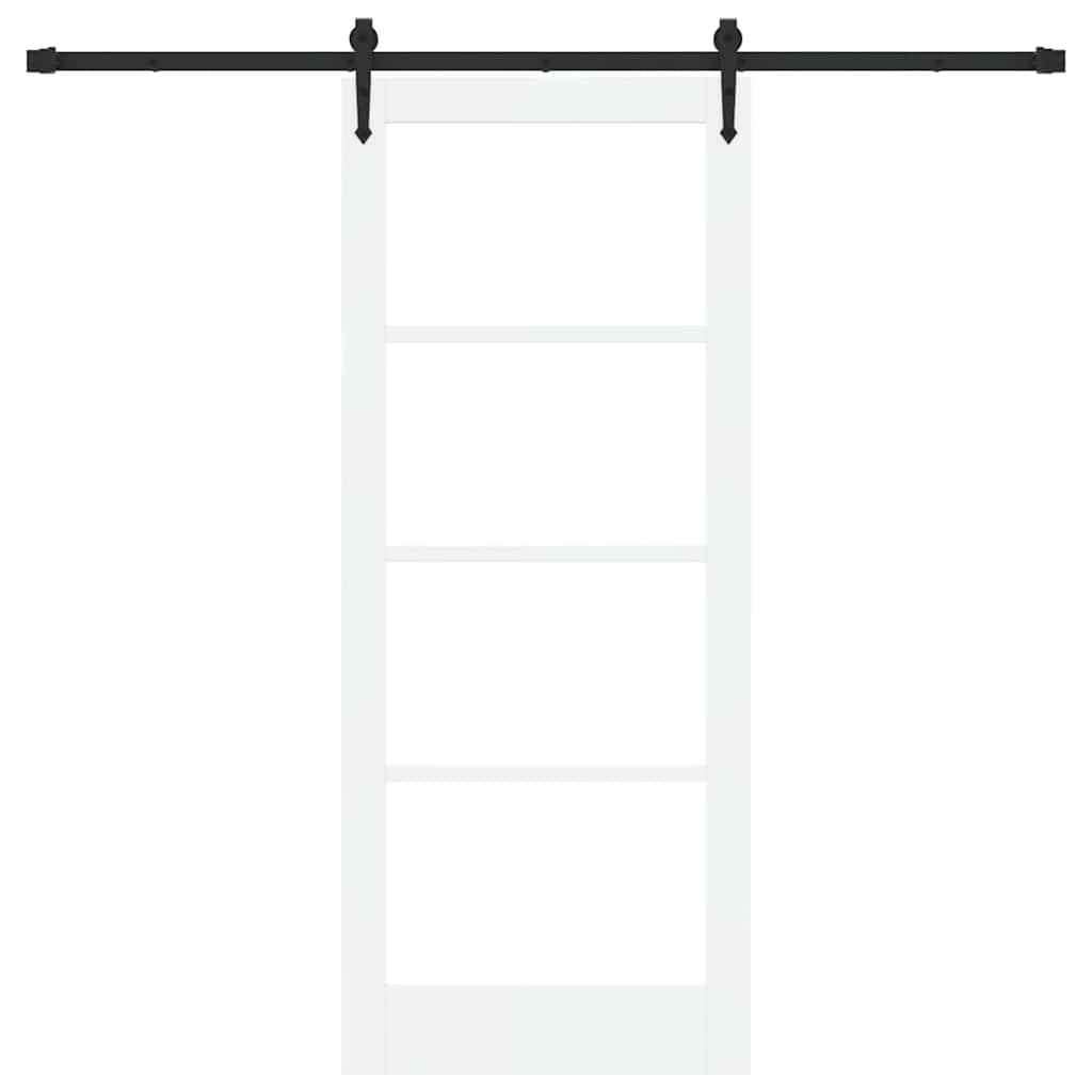Skydedør ORKDAL Hvid 83 x 202 cm Massivt fyrretræ og glas