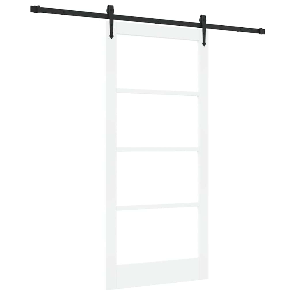 Skydedør ORKDAL Hvid 93 x 202 cm Massivt fyrretræ og glas