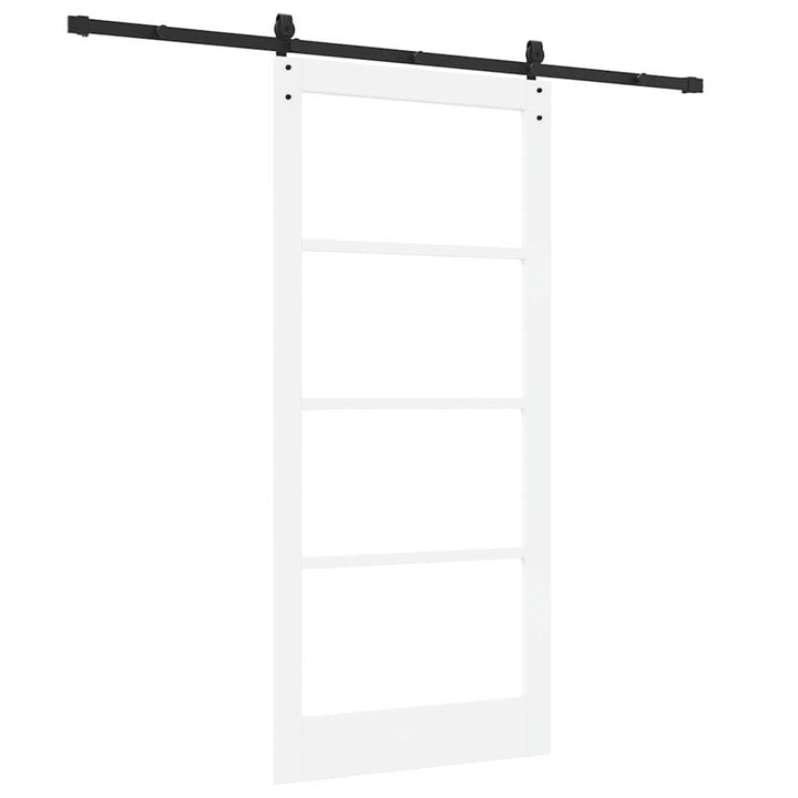 Skydedør ORKDAL Hvid 93 x 202 cm Massivt fyrretræ og glas