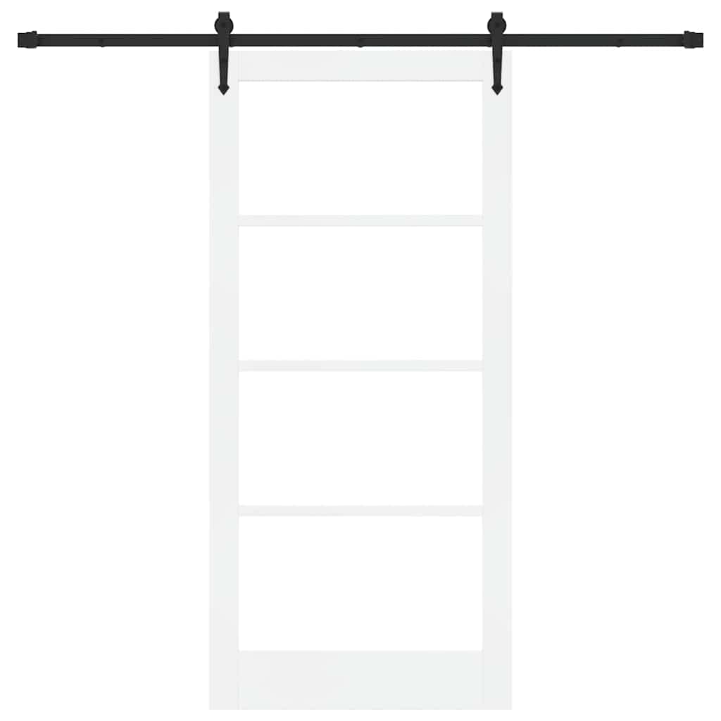 Skydedør ORKDAL Hvid 93 x 202 cm Massivt fyrretræ og glas