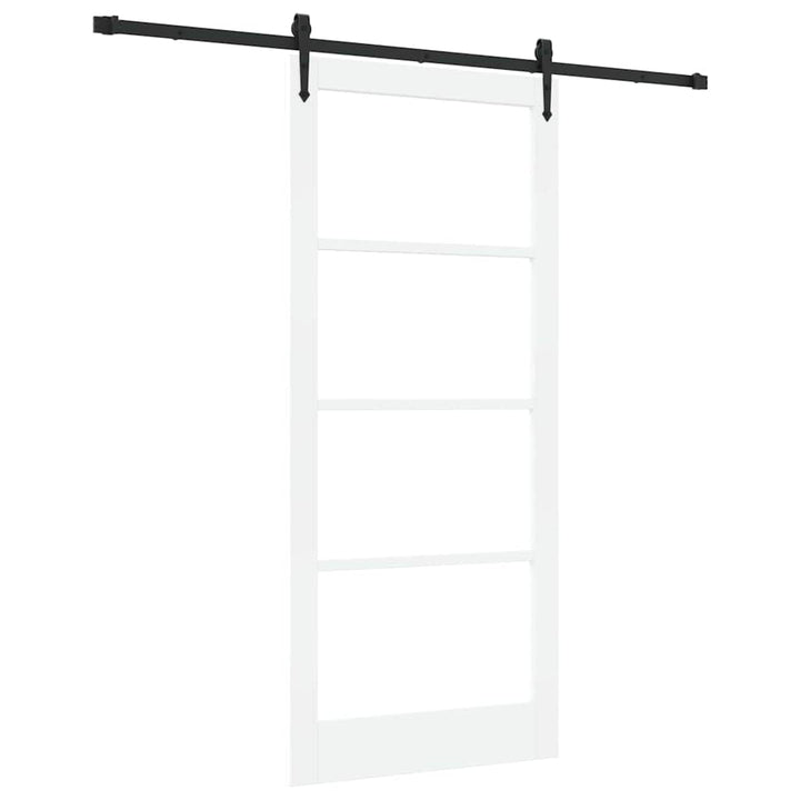 Skydedør ORKDAL Hvid 93 x 211 cm Massivt fyrretræ og glas