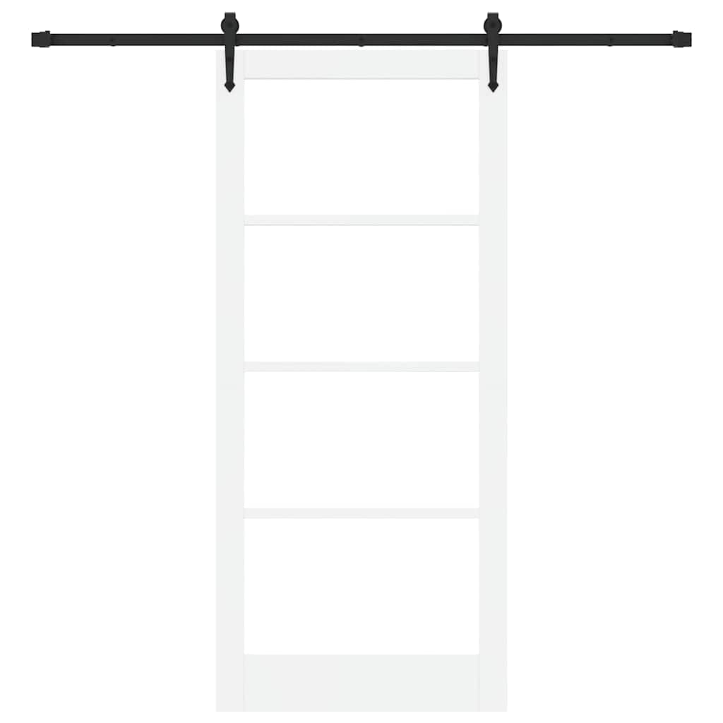 Skydedør ORKDAL Hvid 93 x 211 cm Massivt fyrretræ og glas