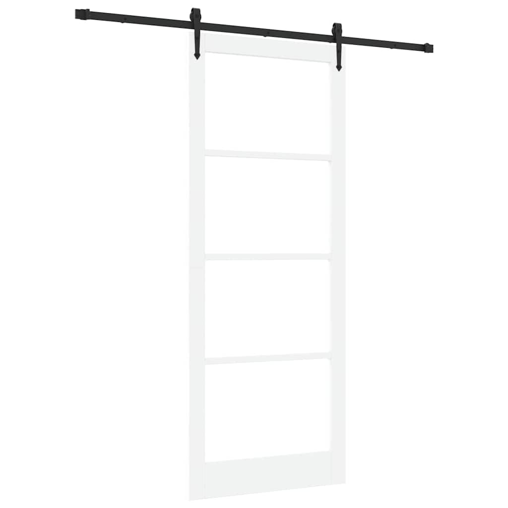 Skydedør ORKDAL Hvid 93 x 232 cm Massivt fyrretræ og glas