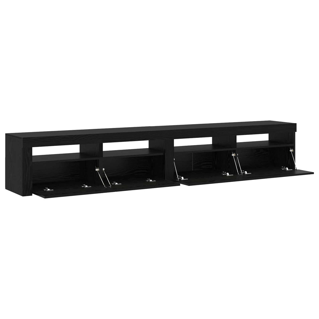 TV-skab 2 pcs Sort eg 240 x 35 x 40 cm Konstrueret træ