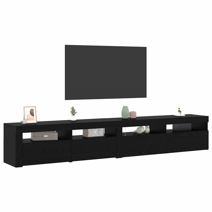 TV-skab 2 pcs Sort eg 240 x 35 x 40 cm Konstrueret træ