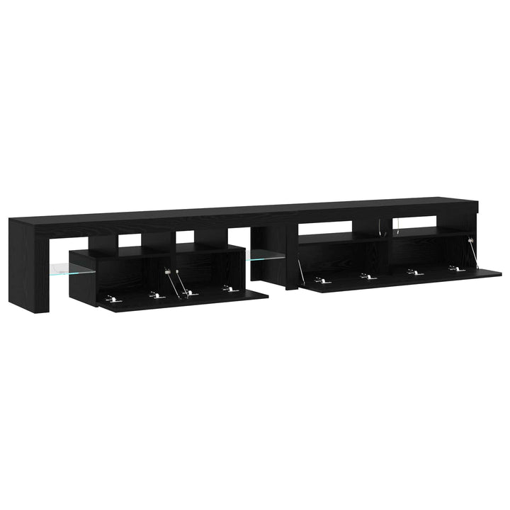 TV-skab 3 pcs Sort eg 260 x 37 x 40 cm Konstrueret træ