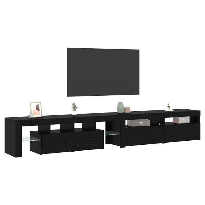 TV-skab 3 pcs Sort eg 260 x 37 x 40 cm Konstrueret træ