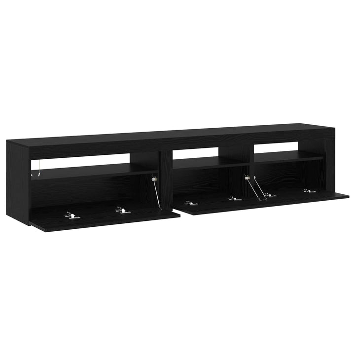 TV-skab 2 pcs Sort eg 195 x 35 x 40 cm Konstrueret træ
