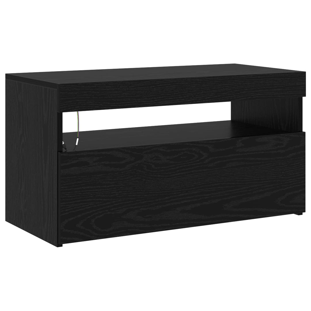 TV-skab 2 pcs Sort eg 195 x 35 x 40 cm Konstrueret træ