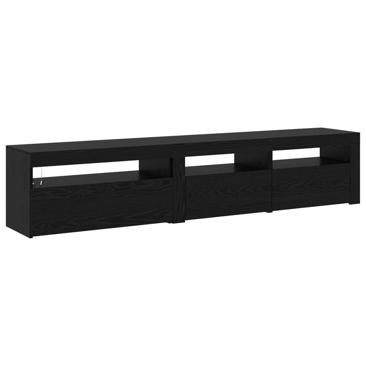 TV-skab 2 pcs Sort eg 195 x 35 x 40 cm Konstrueret træ