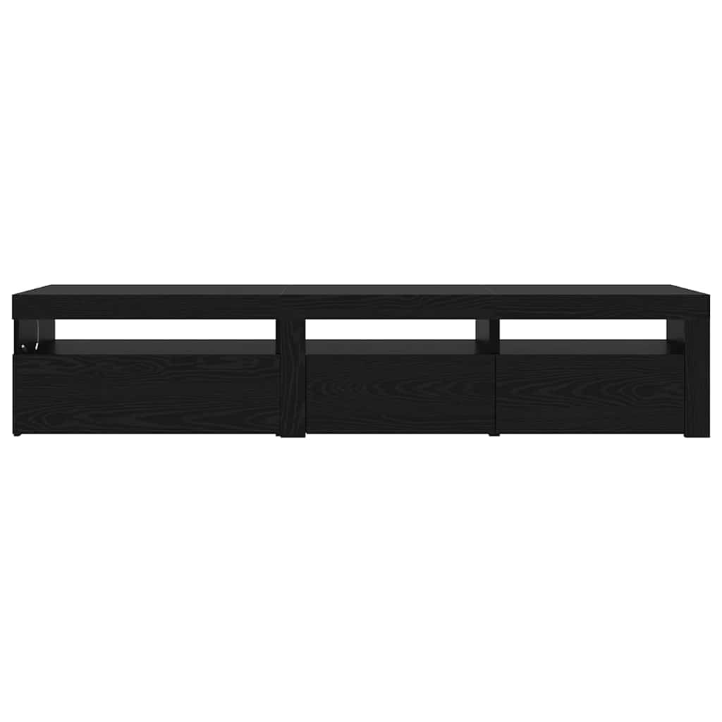 TV-skab 2 pcs Sort eg 195 x 35 x 40 cm Konstrueret træ