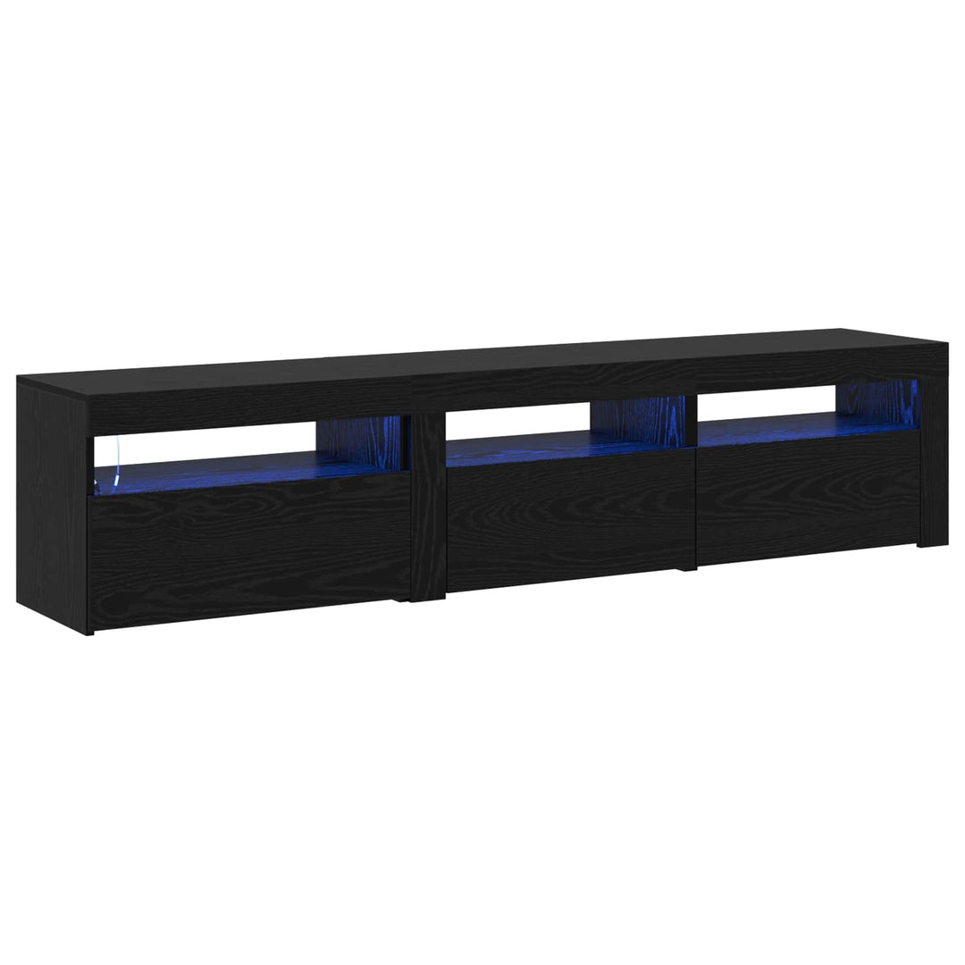 TV-skab 2 pcs Sort eg 180 x 35 x 40 cm Konstrueret træ