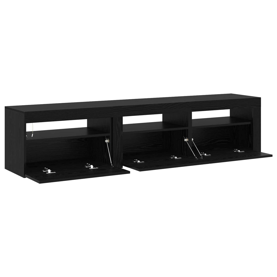 TV-skab 2 pcs Sort eg 180 x 35 x 40 cm Konstrueret træ