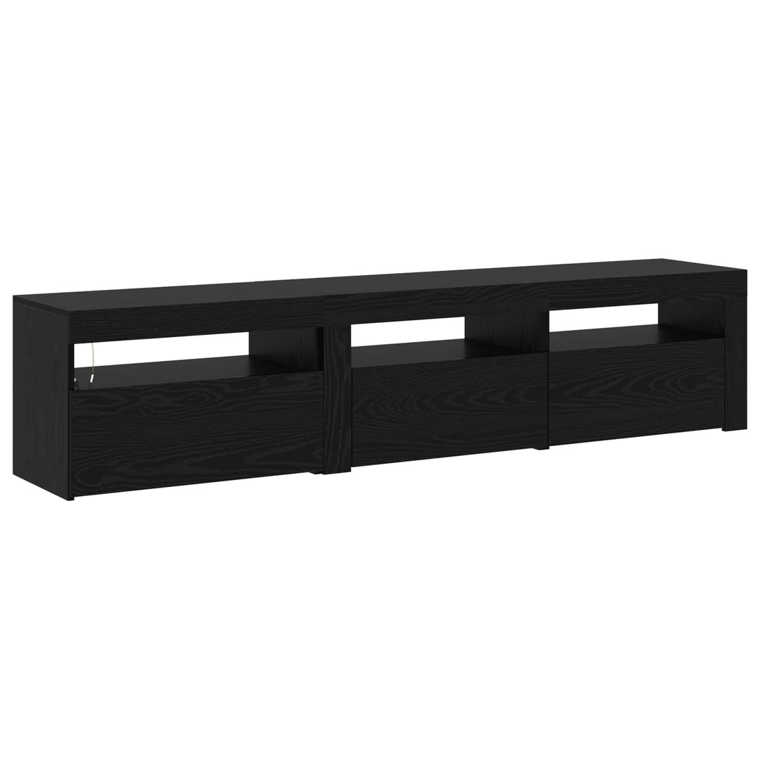 TV-skab 2 pcs Sort eg 180 x 35 x 40 cm Konstrueret træ