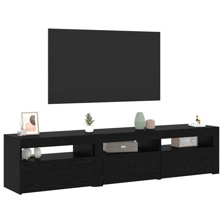 TV-skab 2 pcs Sort eg 180 x 35 x 40 cm Konstrueret træ