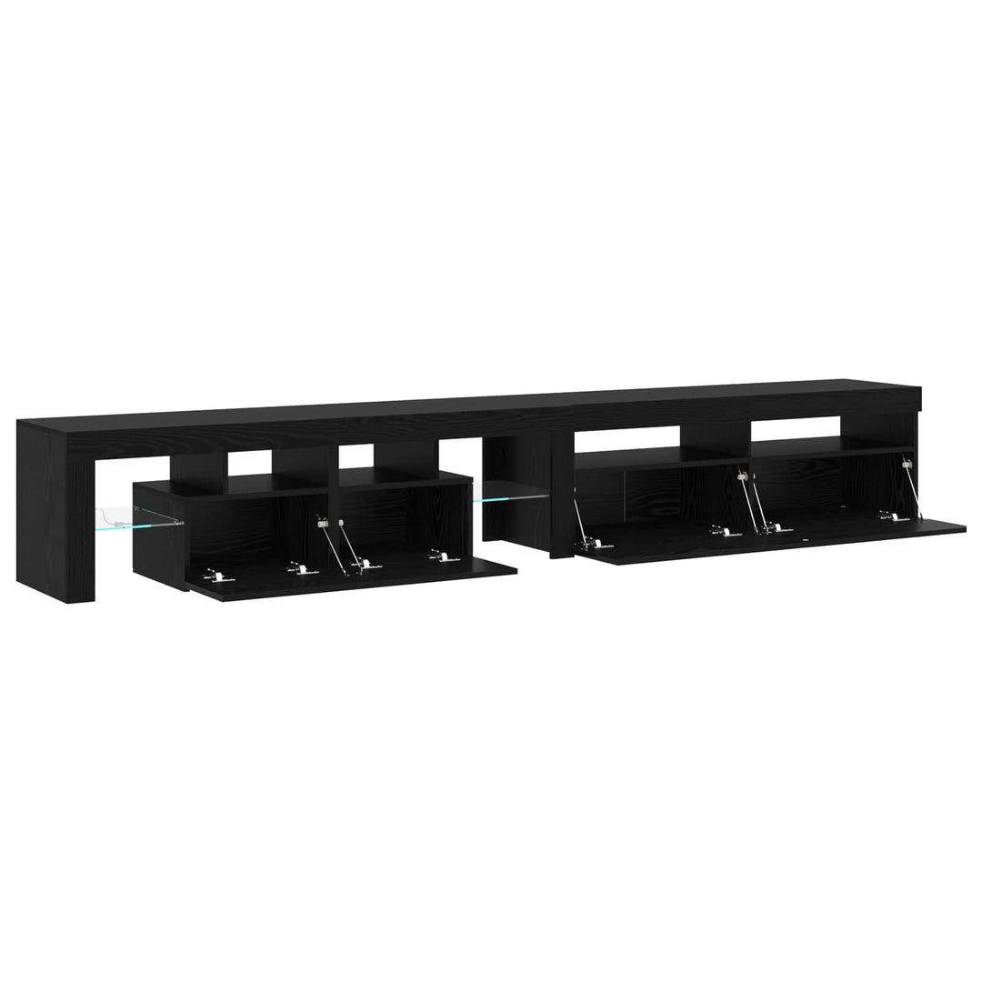 TV-skab 2 pcs Sort eg 260 x 37 x 40 cm Konstrueret træ