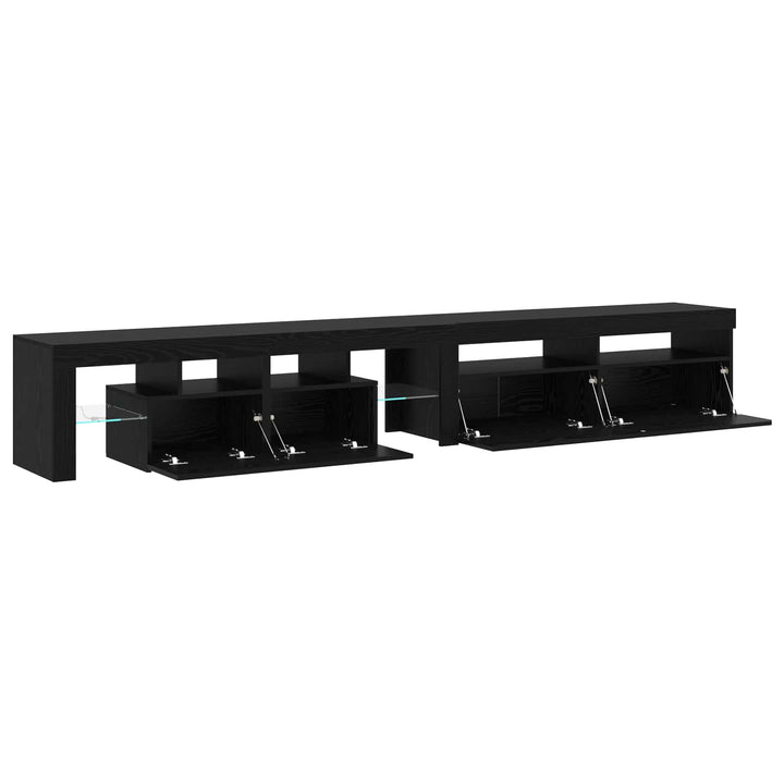 TV-skab 2 pcs Sort eg 260 x 37 x 40 cm Konstrueret træ
