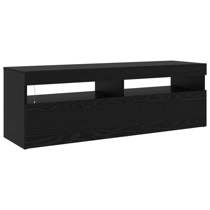 TV-skab 2 pcs Sort eg 260 x 37 x 40 cm Konstrueret træ