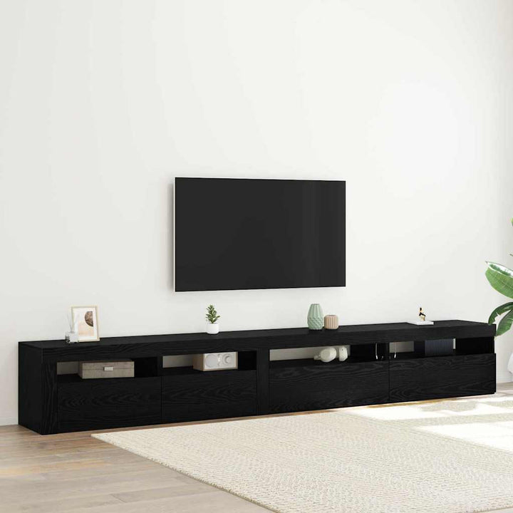 TV-møbelsæt 3 pcs Sort eg 270 x 35 x 40 cm Konstrueret træ