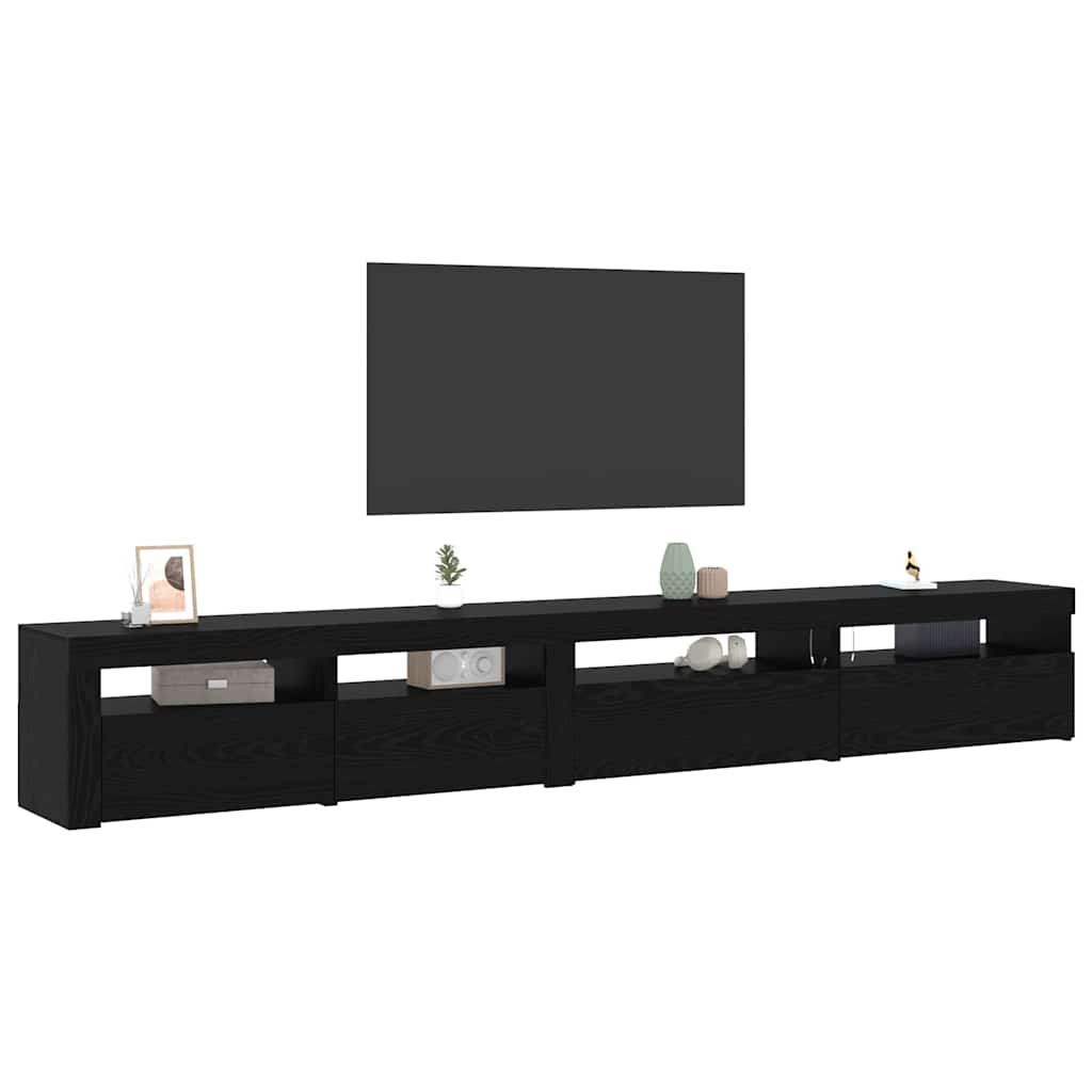 TV-møbelsæt 3 pcs Sort eg 270 x 35 x 40 cm Konstrueret træ
