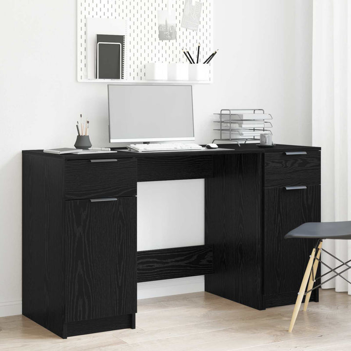 Bord med skuffe Sort eg 133 x 50 x 75 cm Konstrueret træ