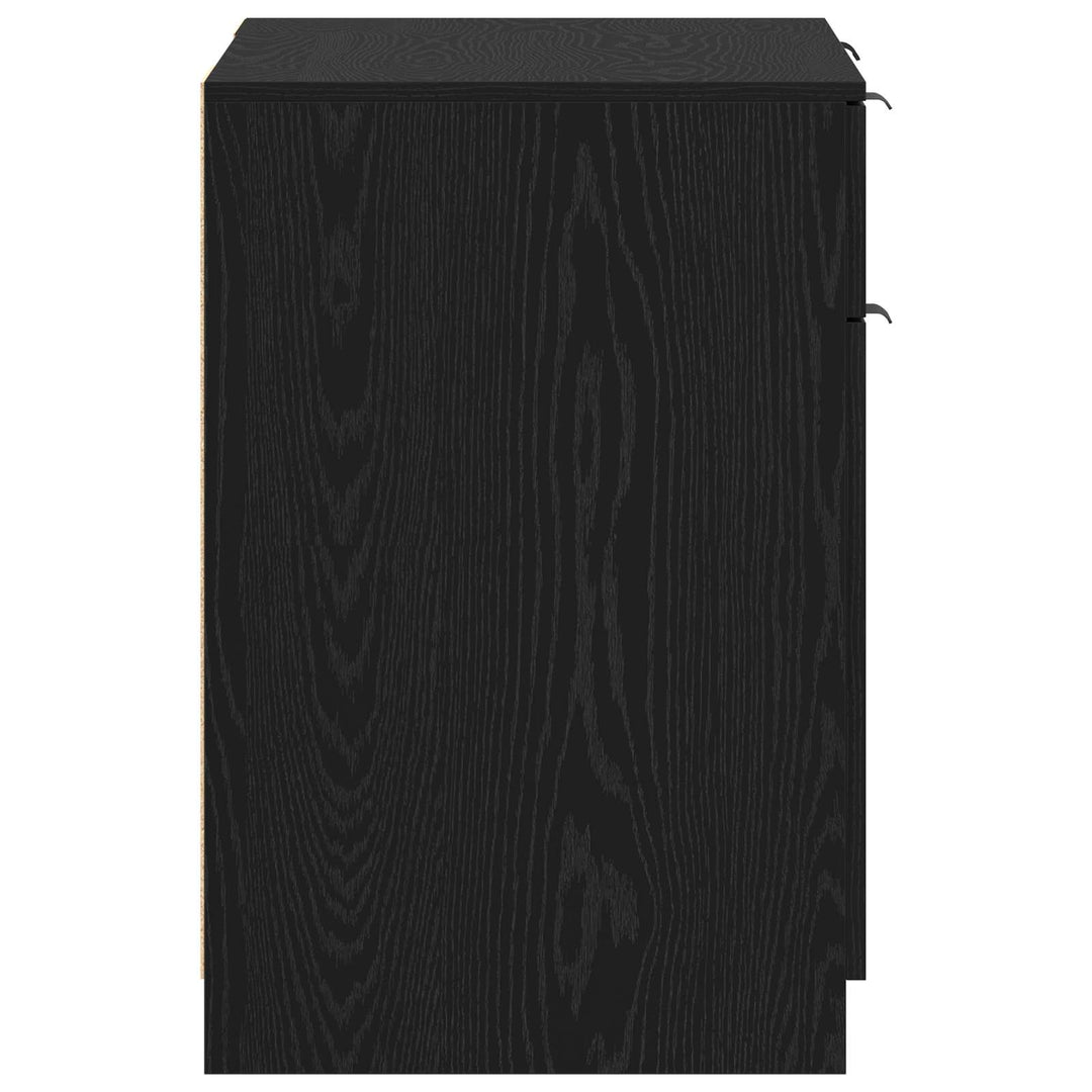Bord med skuffe Sort eg 133 x 50 x 75 cm Konstrueret træ