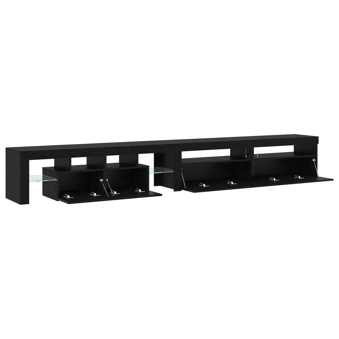 TV-skab 3 pcs Sort eg 260 x 37 x 40 cm Konstrueret træ