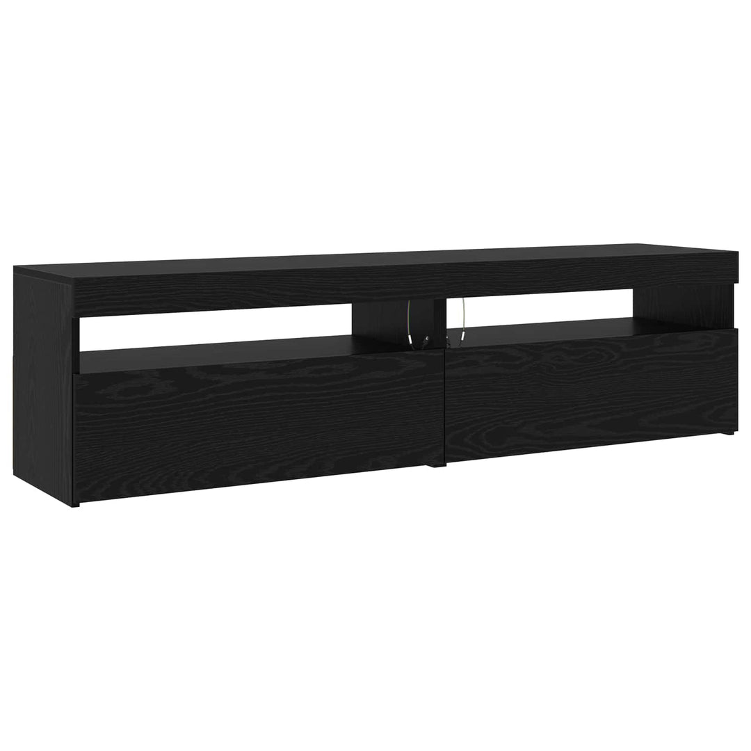 TV-skab 3 pcs Sort eg 260 x 37 x 40 cm Konstrueret træ