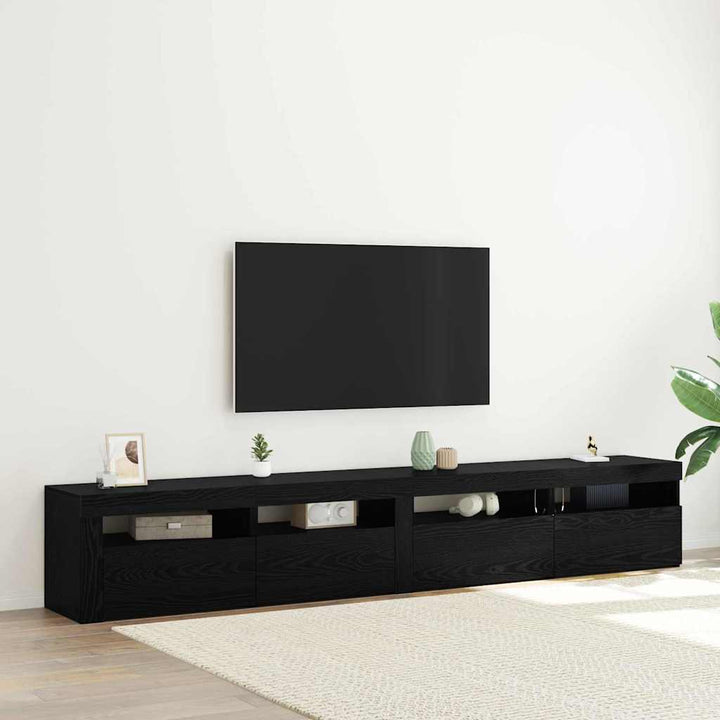 TV-møbelsæt 3 pcs Sort eg 240 x 35 x 40 cm Konstrueret træ