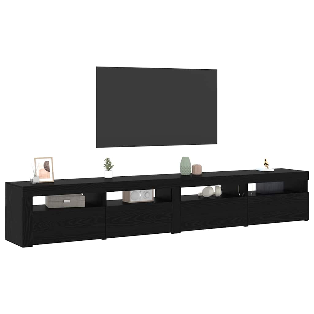 TV-møbelsæt 3 pcs Sort eg 240 x 35 x 40 cm Konstrueret træ