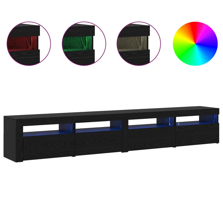 TV-møbelsæt 3 pcs Sort eg 240 x 35 x 40 cm Konstrueret træ