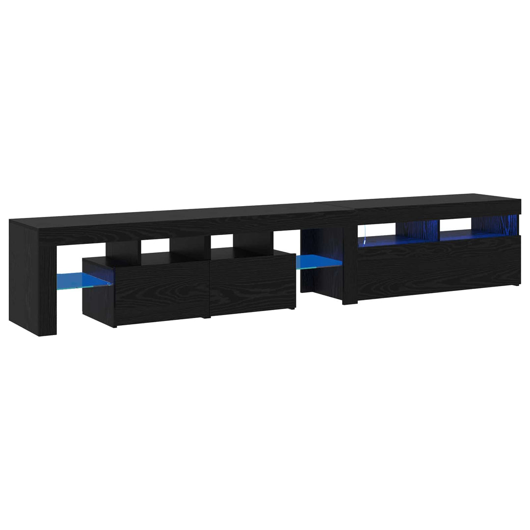 TV-skab 2 pcs Sort eg 230 x 36,5 x 40 cm Konstrueret træ