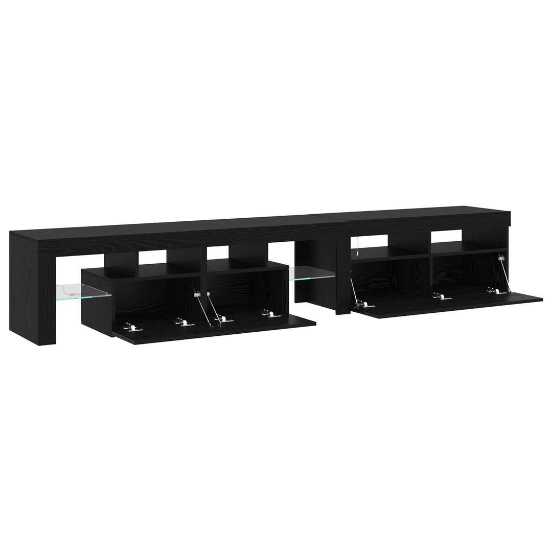 TV-skab 2 pcs Sort eg 230 x 36,5 x 40 cm Konstrueret træ