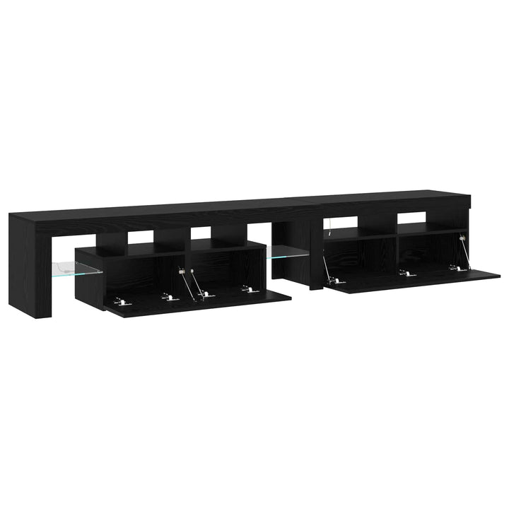 TV-skab 2 pcs Sort eg 230 x 36,5 x 40 cm Konstrueret træ