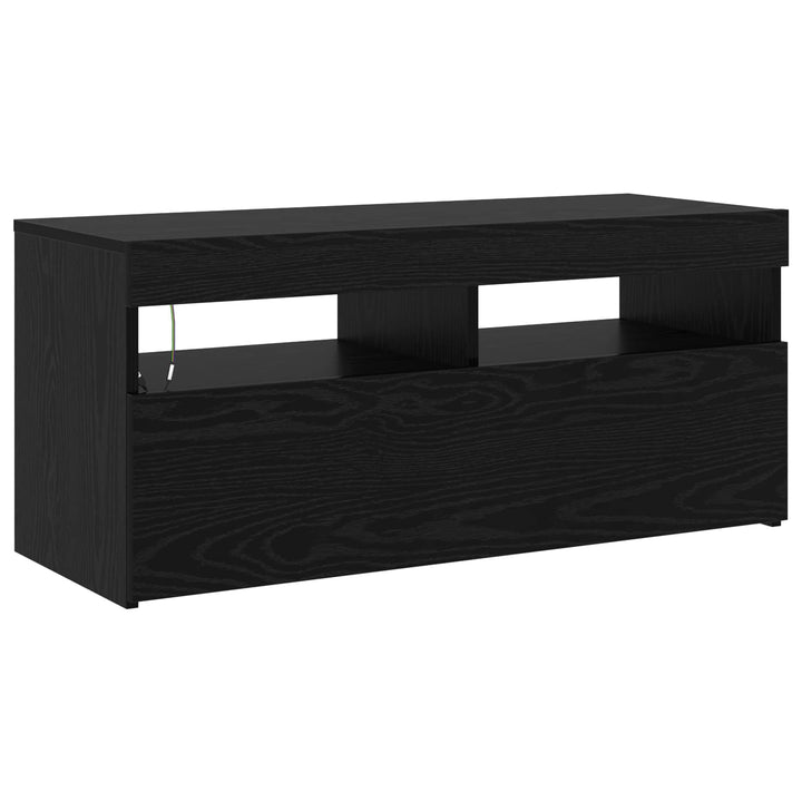 TV-skab 2 pcs Sort eg 230 x 36,5 x 40 cm Konstrueret træ
