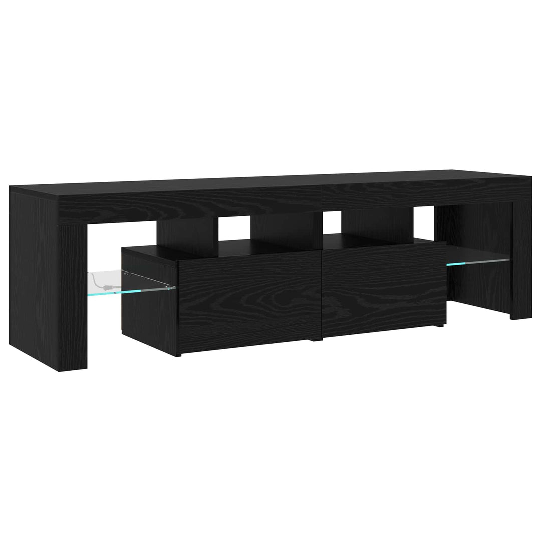 TV-skab 2 pcs Sort eg 230 x 36,5 x 40 cm Konstrueret træ