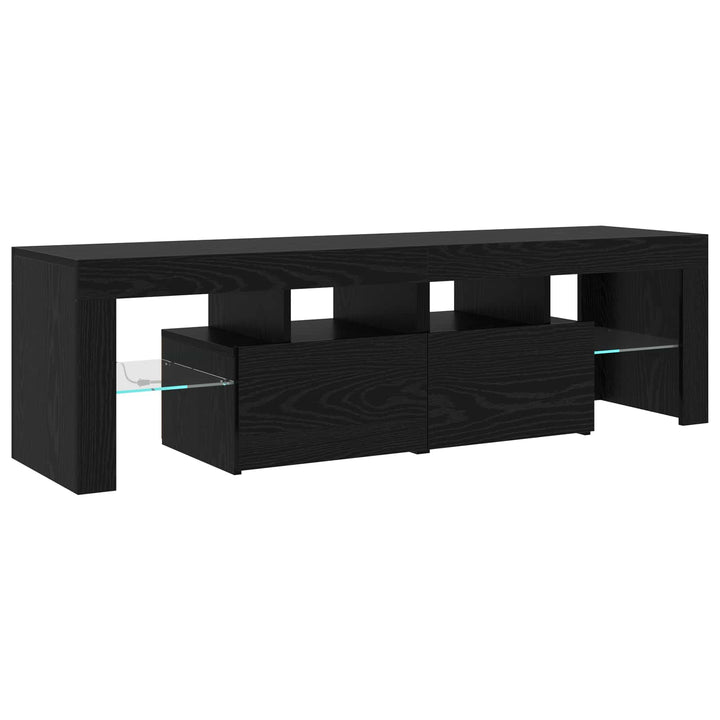 TV-skab 2 pcs Sort eg 230 x 36,5 x 40 cm Konstrueret træ