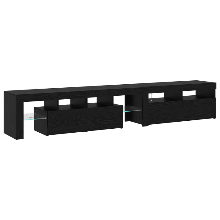 TV-skab 2 pcs Sort eg 230 x 36,5 x 40 cm Konstrueret træ