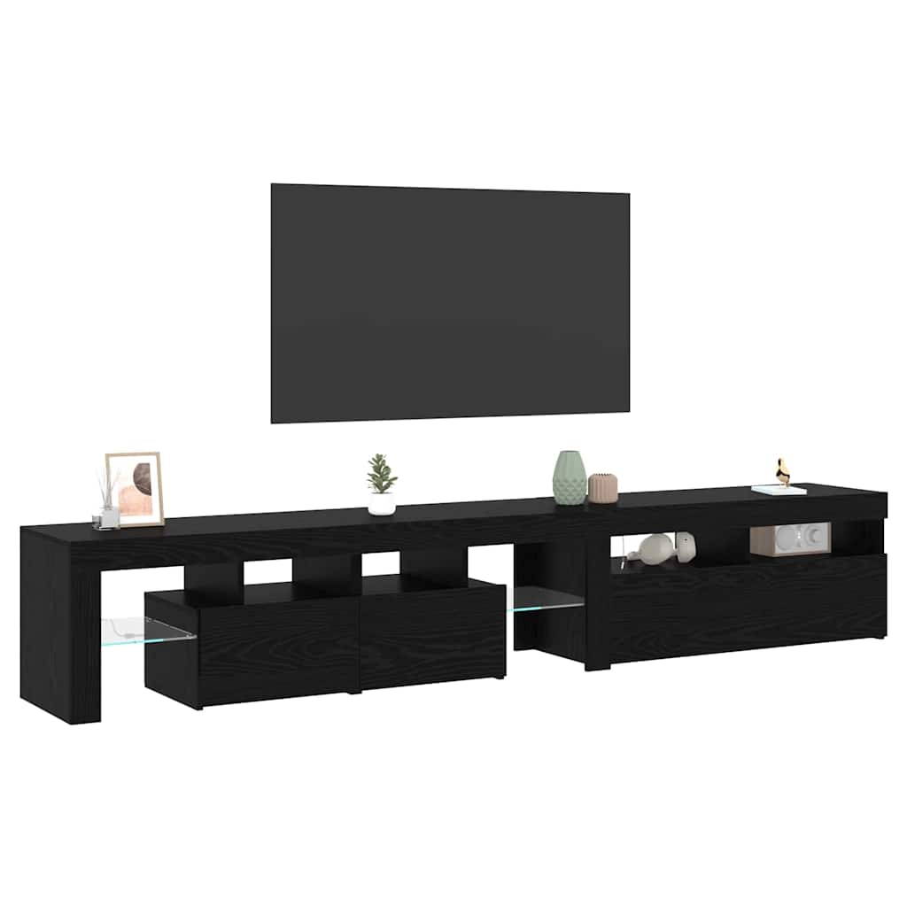 TV-skab 2 pcs Sort eg 230 x 36,5 x 40 cm Konstrueret træ